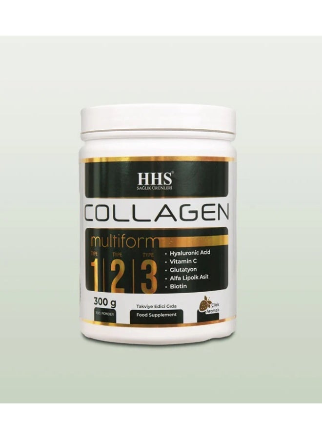 أتش أتش أس مسحوق الكولاجين متعدد الأشكال من إتش إتش إس، 300 غرام، لدعم الجمال والصحة - Image 2